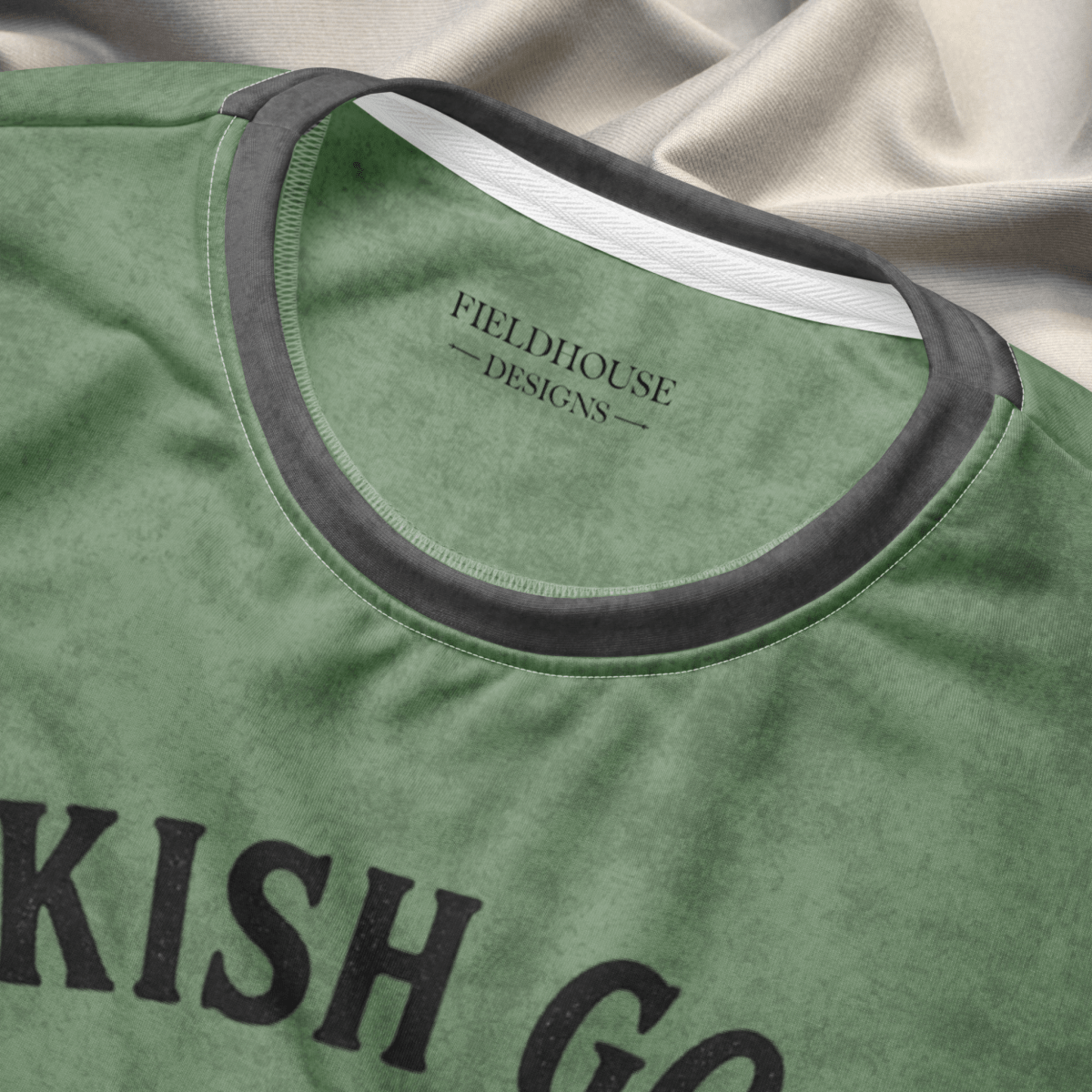 Bookish Goose On the Loose Sweatshirt – Sage Green Checkerboard Academia Crew