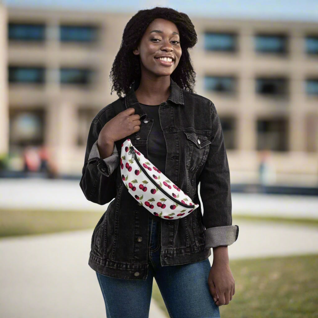 Cherry Print Fanny Pack – Stylish & Water - Resistant - Fanny Pack
