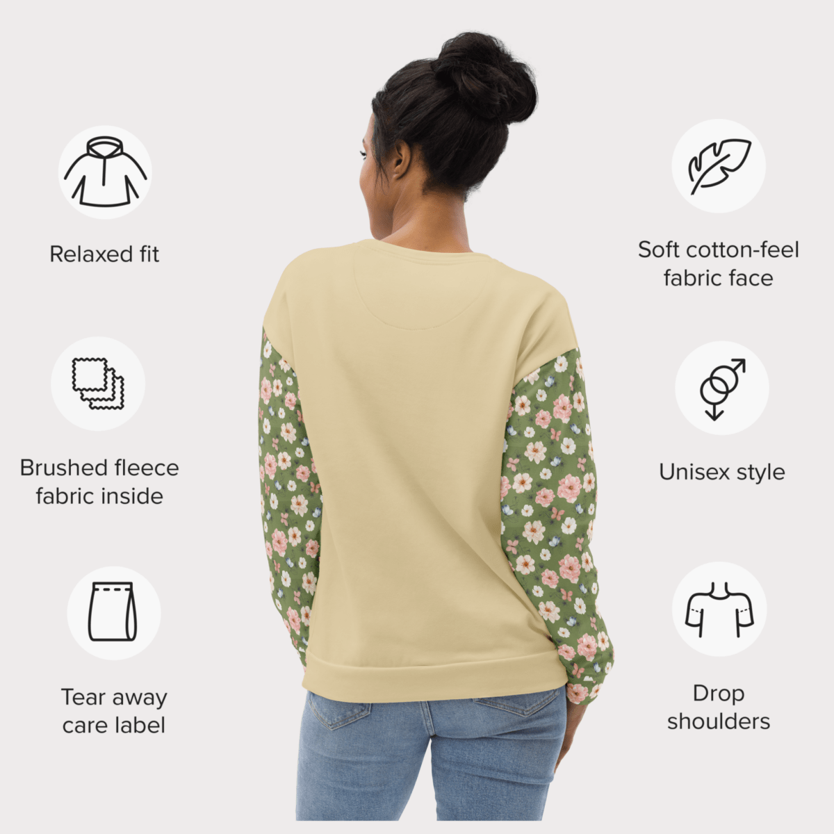 Class of 2026 Graduation Sweatshirt – Floral Lettering | Recycled All - Over Print Crew