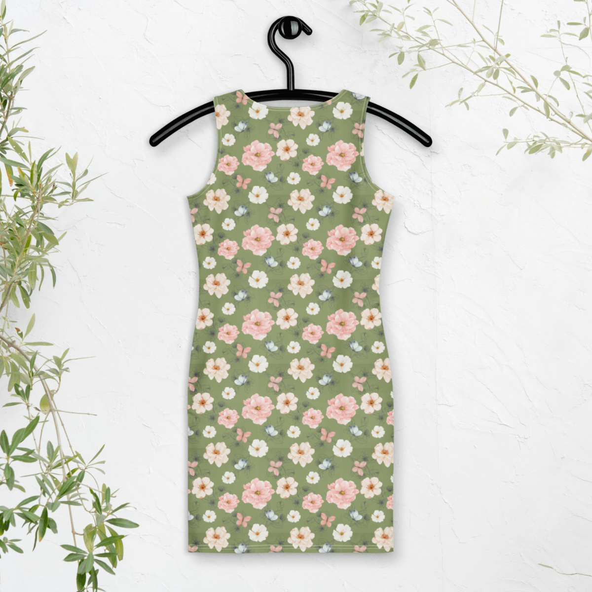 Cottagecore Floral Bodycon Dress | Boho Charm with a Curve - Hugging Fit - Bodycon Dress
