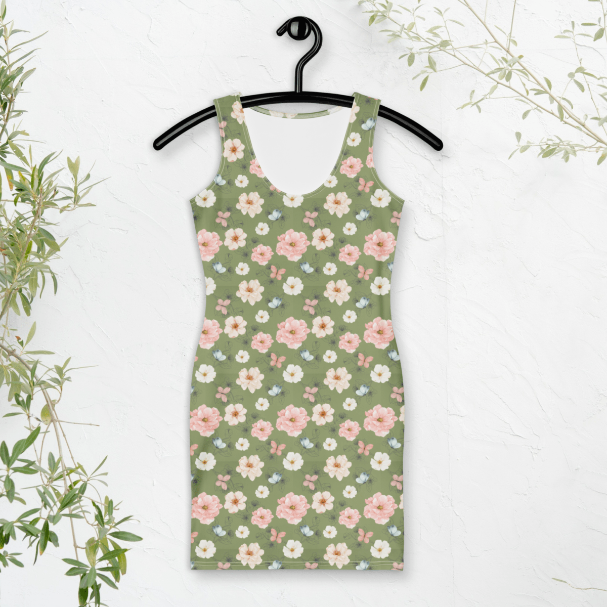 Cottagecore Floral Bodycon Dress | Boho Charm with a Curve - Hugging Fit - Bodycon Dress