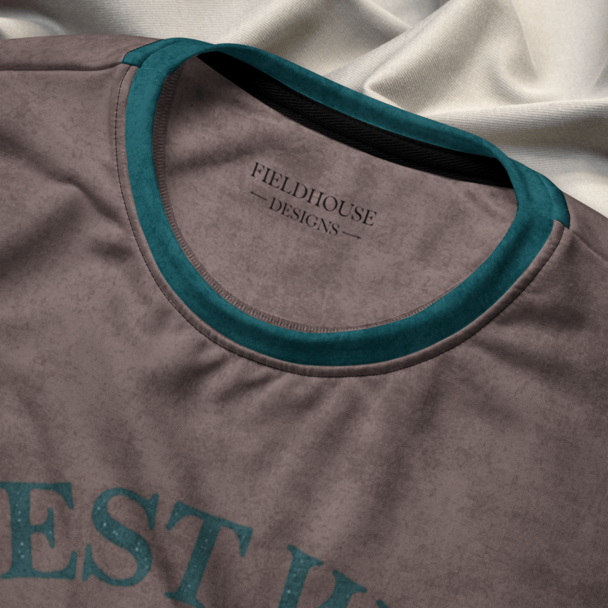 Crewneck Sweatshirt Espresso & Teal Checkered Sleeves 2XS–6XL | Indie Bookish Vibes | “Happiest When Reading” Frog Graphic
