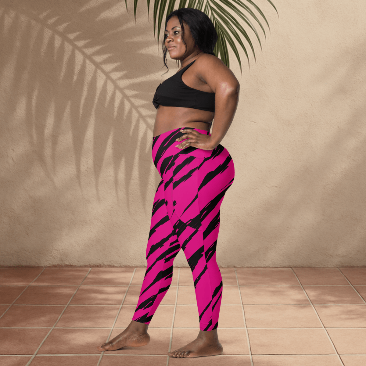 ⚡ Fierce in Fuchsia – Hot Pink Claw - Marked Pocket Leggings