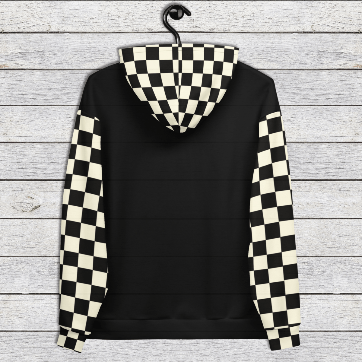 Hoodie Black Checkered Braap 2XS–6XL | Motocross Racing Hoodie | Bold Dirt Bike Style Sweatshirt