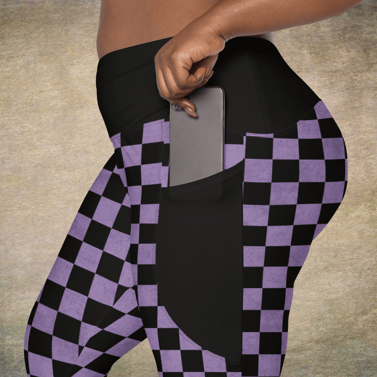 Lavender & Black Checkered Pocket Leggings – Gothcore Pants