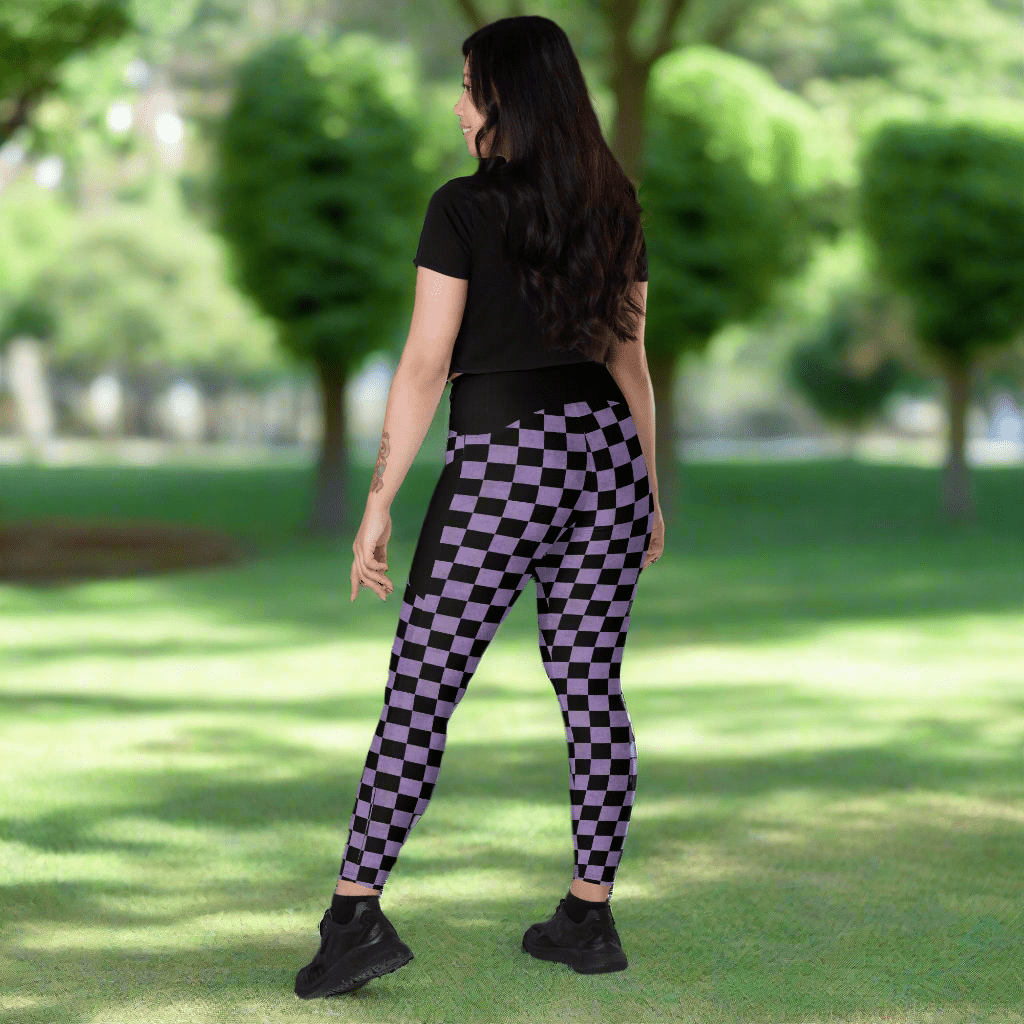 Lavender & Black Checkered Pocket Leggings – Gothcore Pants