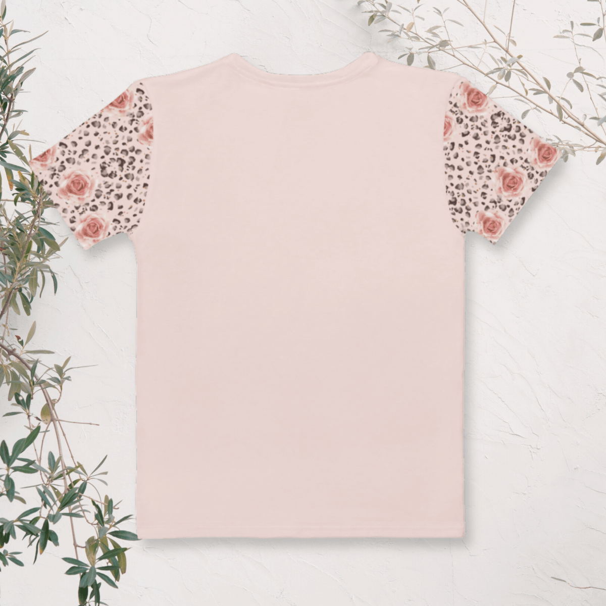Mom Life Skull Tee | Blush Pink Graphic Shirt with Leopard & Rose Sleeves