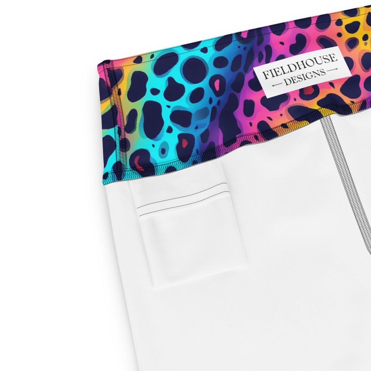 Neon Jungle Yoga Capri Leggings – Wild Rainbow Leopard Print - Capri Leggings