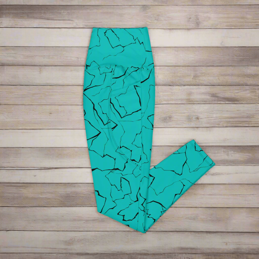 Slate Gray Crackle Pocket Leggings – Minimalist Fracture