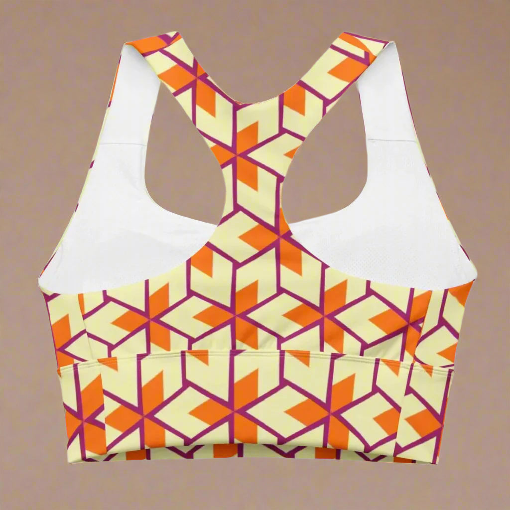 Retro Geometric Recycled Sports Bra XS - 3XL - Sports Bra