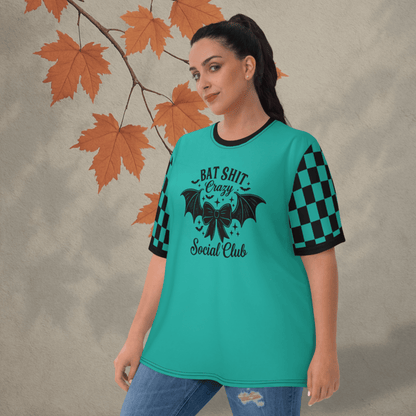 🦇 Bat Shit Crazy Social Club Tee – Gothic Alt All - Over Print T-Shirt
