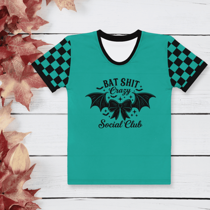 🦇 Bat Shit Crazy Social Club Tee – Gothic Alt All - Over Print T-Shirt