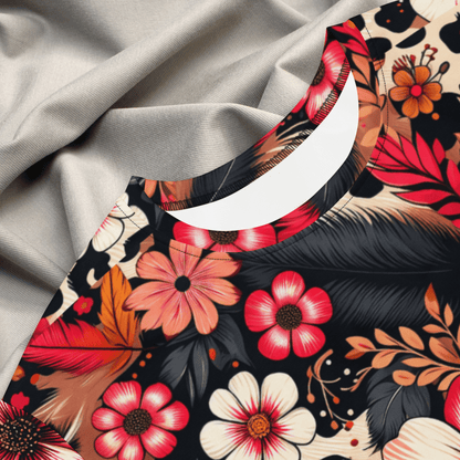 Bold Floral and Leopard Print T-Shirt Dress – Oversized Statement Dress for Maximalist Style