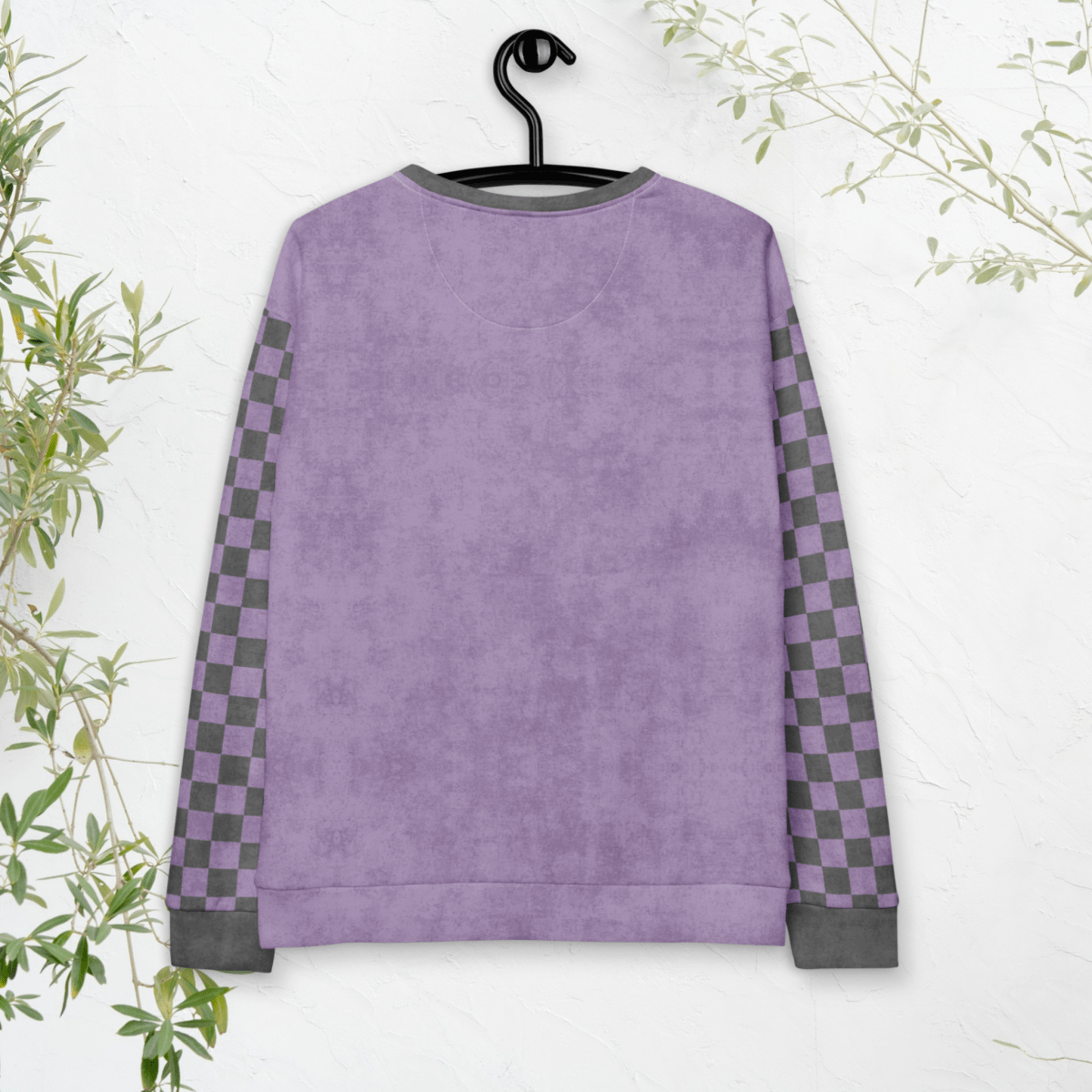 Bookish Goose On the Loose Sweatshirt – Lavender Checkerboard Pastel Academia Crew