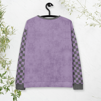 Bookish Goose On the Loose Sweatshirt – Lavender Checkerboard Pastel Academia Crew