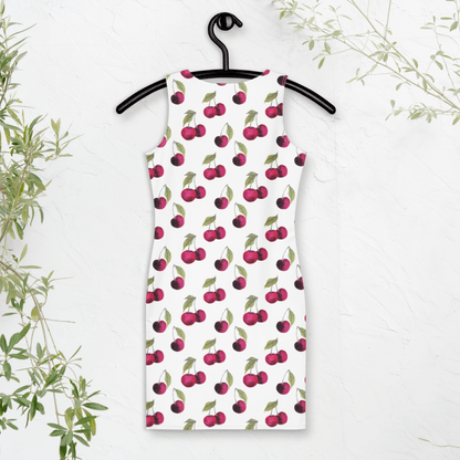 Cherry Bomb Bodycon Dress | Retro Fruit Print with a Flirty Boho Twist - Bodycon Dress