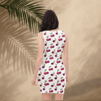 Cherry Bomb Bodycon Dress | Retro Fruit Print with a Flirty Boho Twist - Bodycon Dress