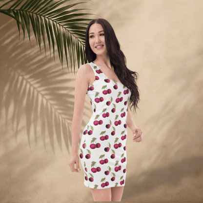 Cherry Bomb Bodycon Dress | Retro Fruit Print with a Flirty Boho Twist - Bodycon Dress