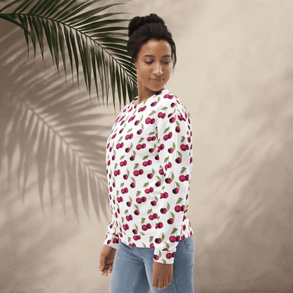 Cherry Print Sweatshirt – All - Over Fruit Pattern | Playful Retro Vibes