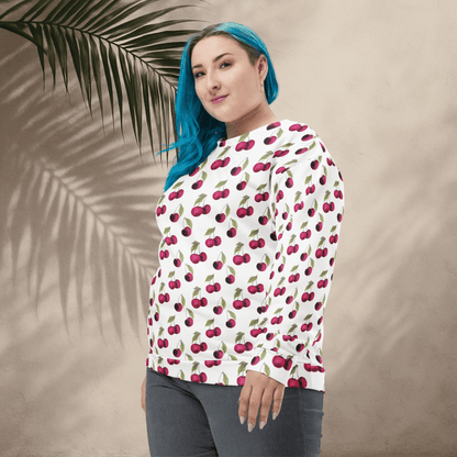 Cherry Print Sweatshirt – All - Over Fruit Pattern | Playful Retro Vibes