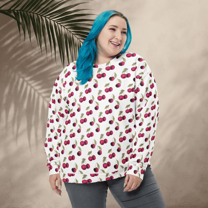 Cherry Print Sweatshirt – All - Over Fruit Pattern | Playful Retro Vibes