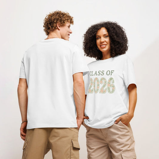 Class of 2026 Tee – Floral Graduation Organic Cotton Shirt