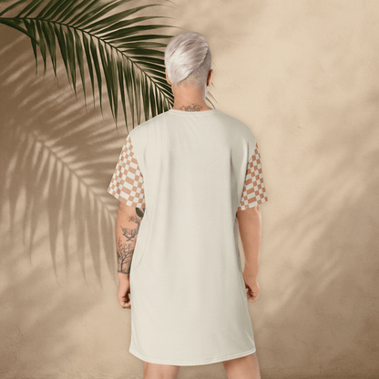 Cottage Queen T-Shirt Dress – Vintage Goose Graphic in Soft Neutrals (2XS–6XL)