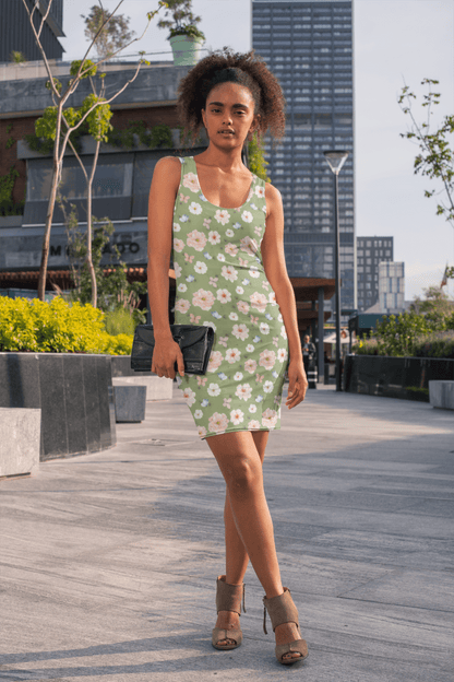 Cottagecore Floral Bodycon Dress | Boho Charm with a Curve - Hugging Fit - Bodycon Dress