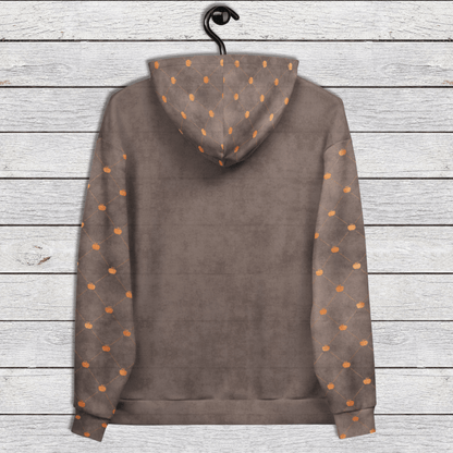 Dancing Skeletons Hoodie – Recycled Unisex Halloween Hoodie with Pumpkins & Fall Florals