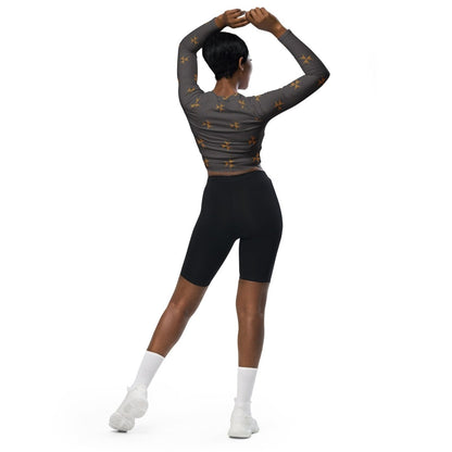 Eco - Friendly Long - Sleeve Crop Top – Recycled Polyester Activewear - Crop Top