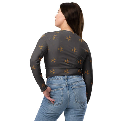 Eco - Friendly Long - Sleeve Crop Top – Recycled Polyester Activewear - Crop Top