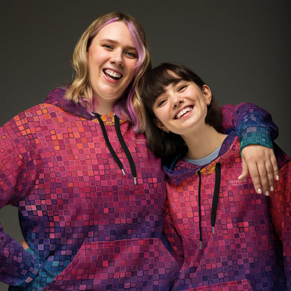 Eco - Friendly Unisex Hoodie – 'F is for Fuck this Shit' Skeleton & Neon Pixel - 2XS - 6XL - Eco - Friendly Hoodie