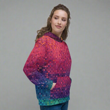 Eco - Friendly Unisex Hoodie – 'F is for Fuck this Shit' Skeleton & Neon Pixel - 2XS - 6XL - Eco - Friendly Hoodie