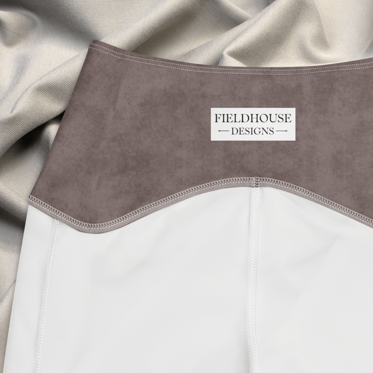 Espresso & Cream Checker Pocket Leggings – Retro Neutral Pants
