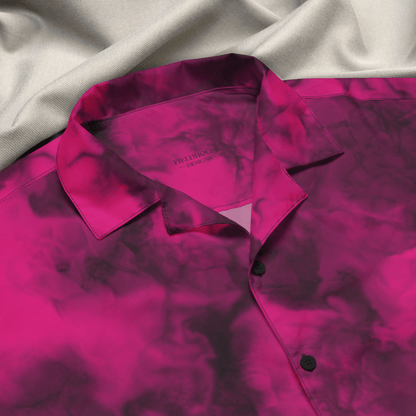 Fuchsia Flame Button - Up Shirt | Hot Pink Tie - Dye