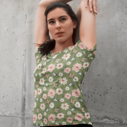 Garden Daydream Tee | Sage Green Cottagecore Floral Boho Shirt for Women - T-Shirt