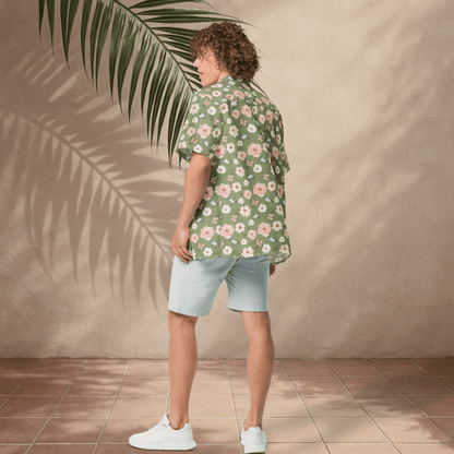 Garden Stroll Button - Up Shirt – Sage Green Floral &amp; Butterfly Print