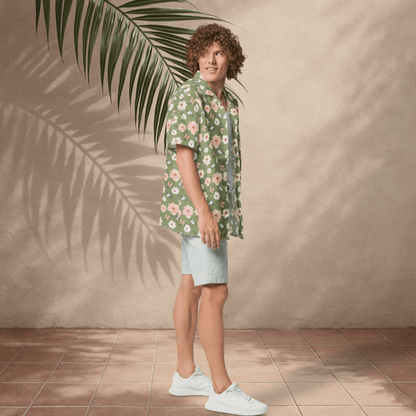 Garden Stroll Button - Up Shirt – Sage Green Floral &amp; Butterfly Print