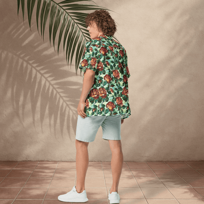 Glass Garden Button - Up Shirt – Stained Glass Rose Design