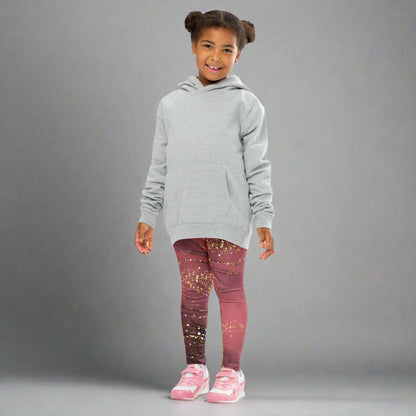 Golden Glimmer Dusty Rose Toddler Leggings 2T - 7 Uv Protection with Four - way Stretch - Leggings 2T - 7