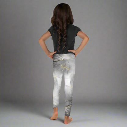 Golden Glimmer White Toddler Leggings 2T - 7 UV Protection with Four - Way Stretch - Leggings 2T - 7