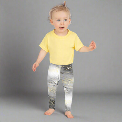Golden Glimmer White Toddler Leggings 2T - 7 UV Protection with Four - Way Stretch - Leggings 2T - 7