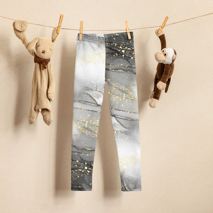 Golden Glimmer White Toddler Leggings 2T - 7 UV Protection with Four - Way Stretch - Leggings 2T - 7