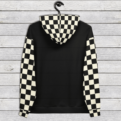 Hoodie Black Checkered Braap 2XS–6XL | Motocross Racing Hoodie | Bold Dirt Bike Style Sweatshirt