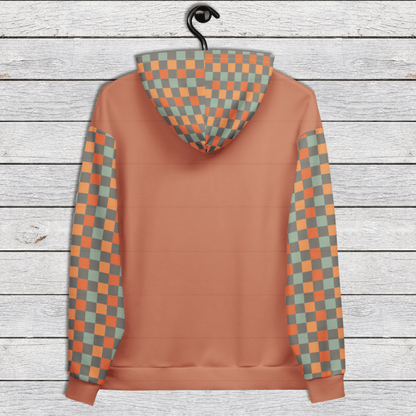 Hoodie Cozy Fall Readers Book Society 2XS–6XL | Pumpkin Patch Aesthetic | Autumn Checkered Sleeves