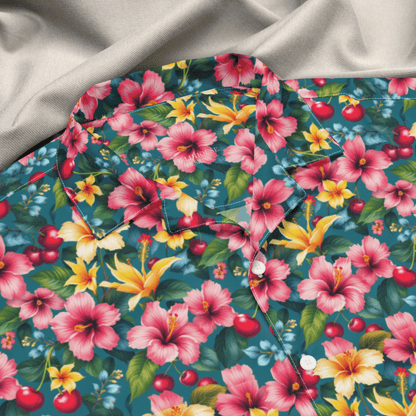 Island Bloom Button - Up Shirt – Tropical Floral Print