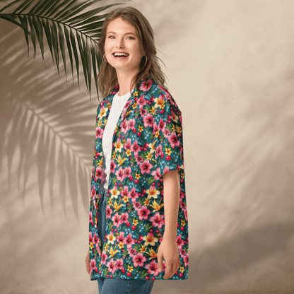 Island Bloom Button - Up Shirt – Tropical Floral Print