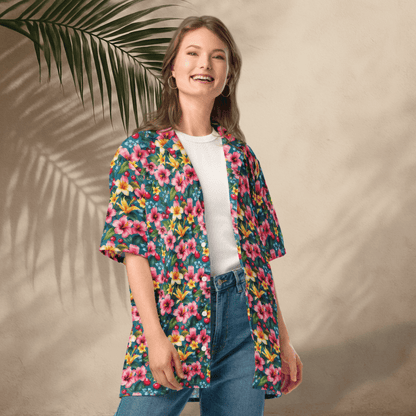 Island Bloom Button - Up Shirt – Tropical Floral Print