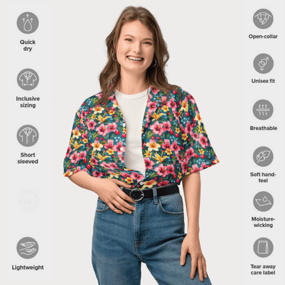 Island Bloom Button - Up Shirt – Tropical Floral Print