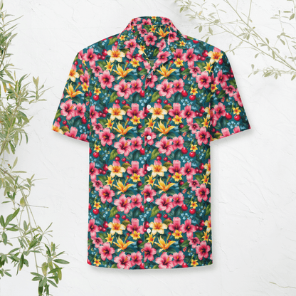 Island Bloom Button - Up Shirt – Tropical Floral Print